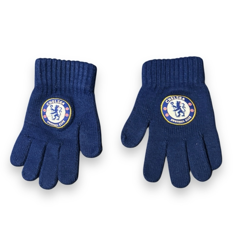 CHELSEA FC Blue Knit Gloves Mittens